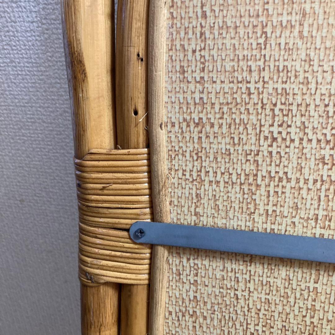 ◾️ラタンフレームミラー 籐 壁掛け鏡 　アンティーク　ウォールミラー