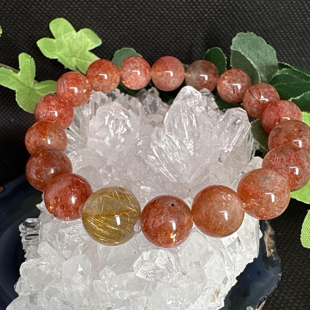 ＊野村早代様お取置き2/1＊ルチルクォーツ　サンストーン　ブレスレット