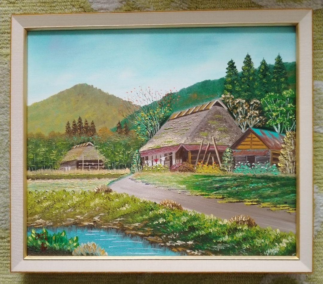 日本の懐かしい風景を描き続けた人気画家・向井潤吉の油彩画「古民家」