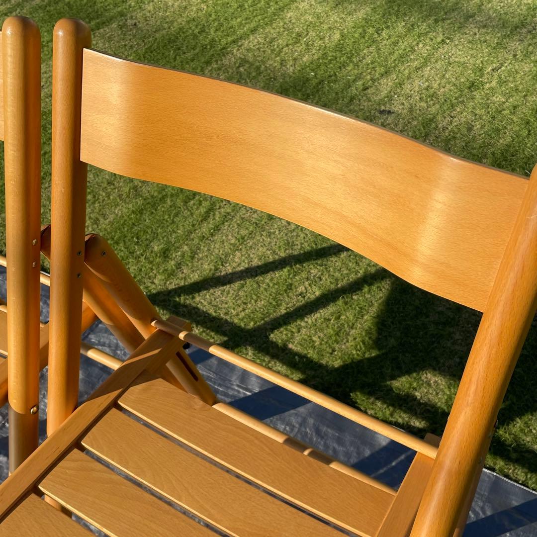 廃盤品 無印良品 木製折りたたみ椅子 フォールディングチェア 2脚