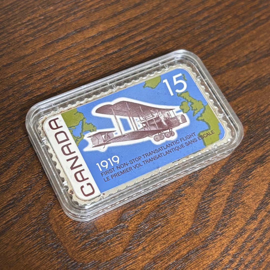 カナダ銀貨】切手型銀貨 大西洋横断飛行50周年 2019 - メルカリ