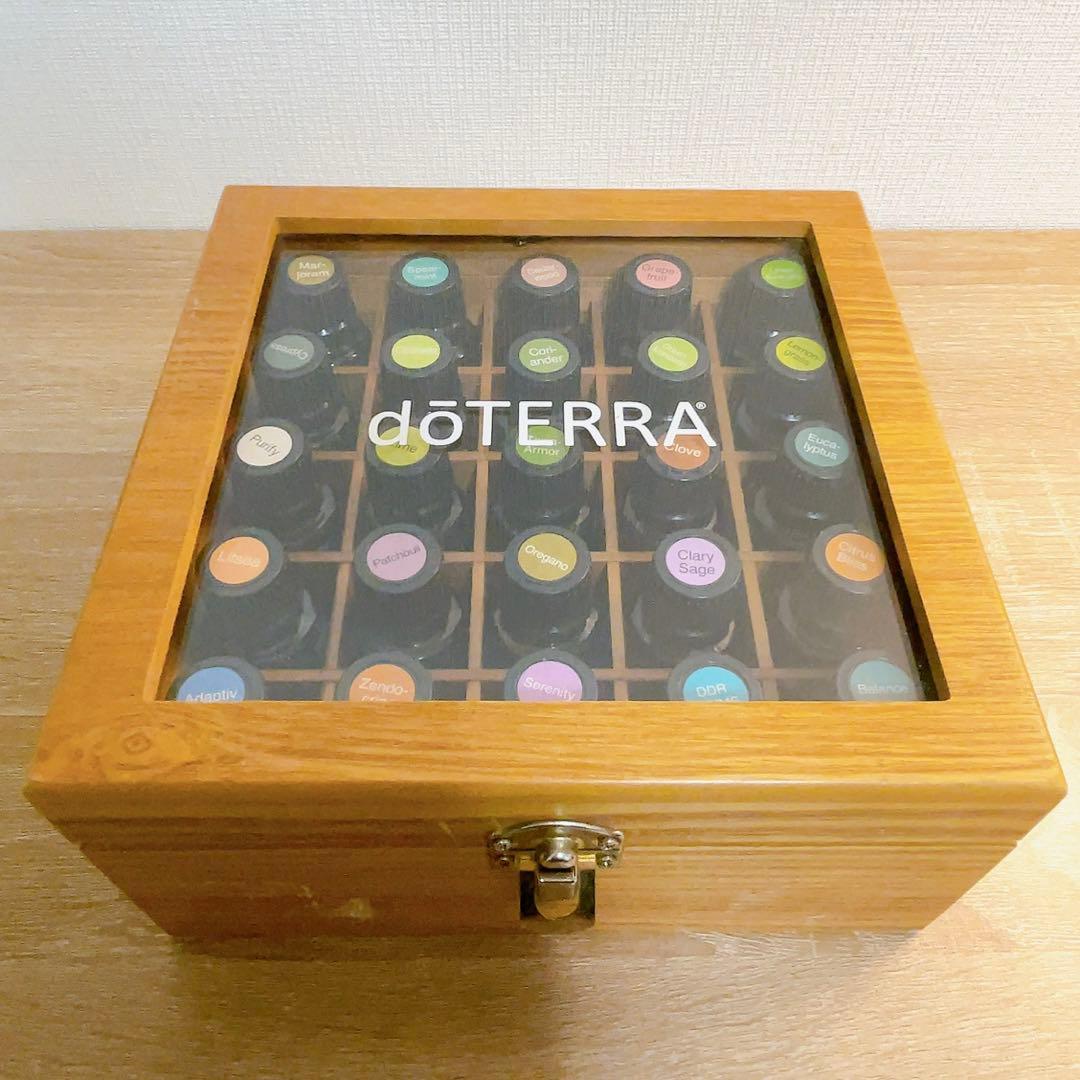 doTERRA エッセンシャルオイル 25本セット 木製ボックス