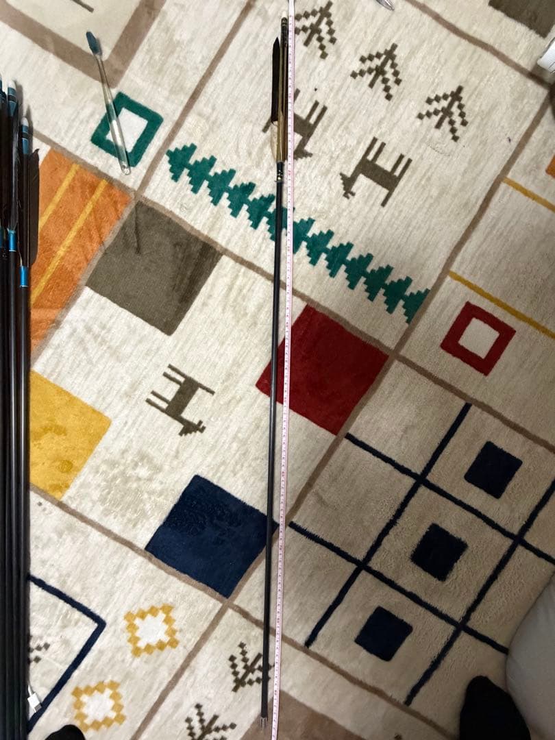 弓道 カーボン矢 95cm 黒鷲染抜 匠カーボン8022 10本プラス3本