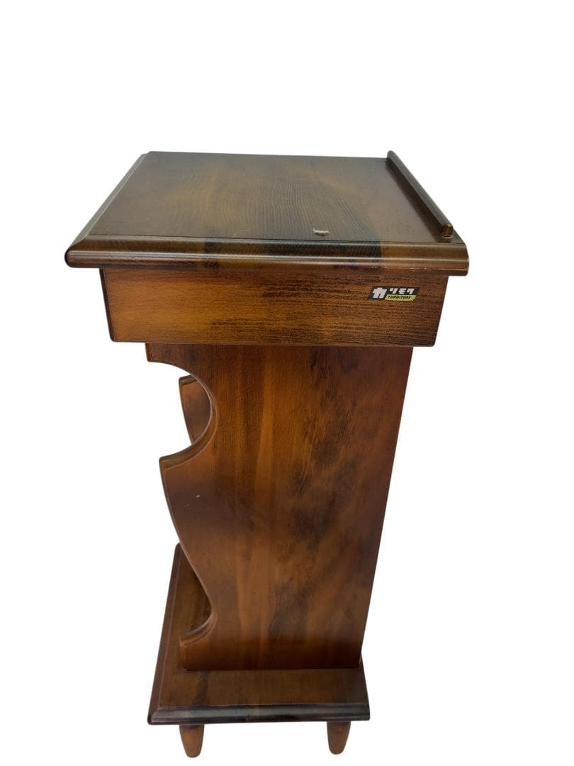 美品 カリモク コロニアル 電話台 サイドテーブル キャビネット b002