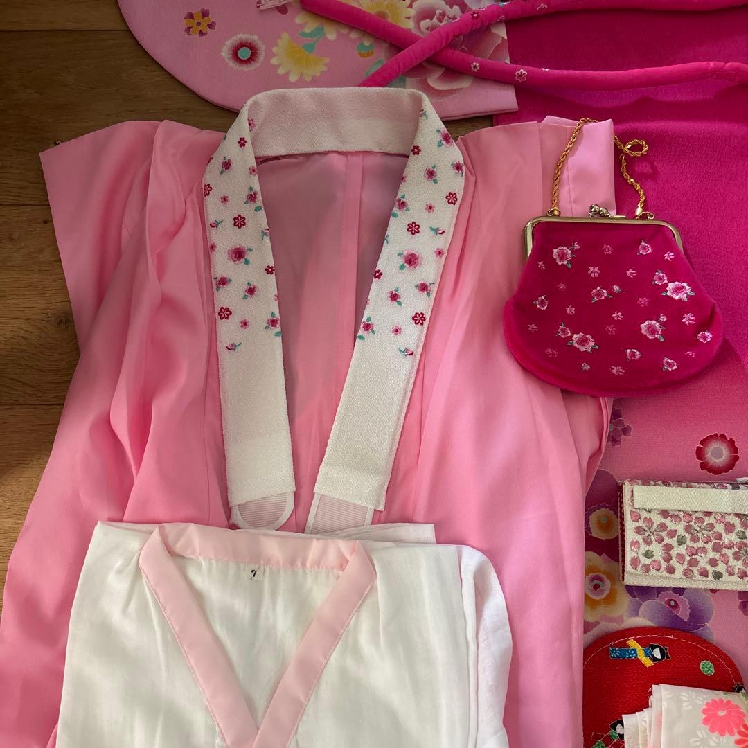 七五三用 ピンク花柄着物