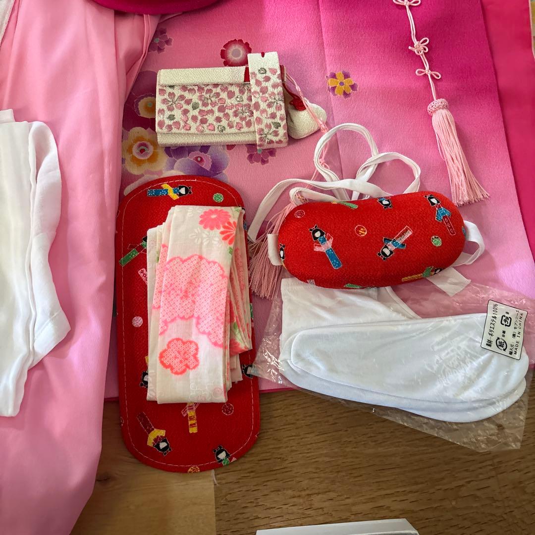 七五三用 ピンク花柄着物