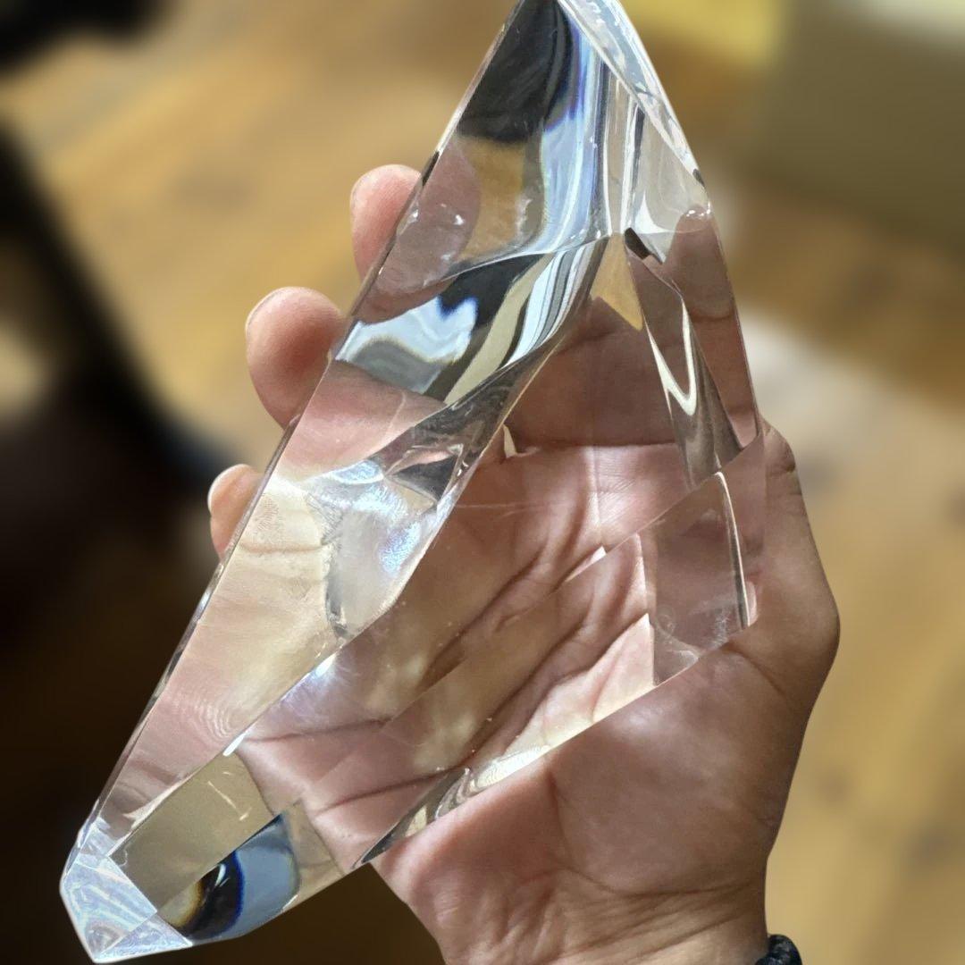 【極上品】超透明　水晶カット　高級台座　フリーフォーム　ブラジル産