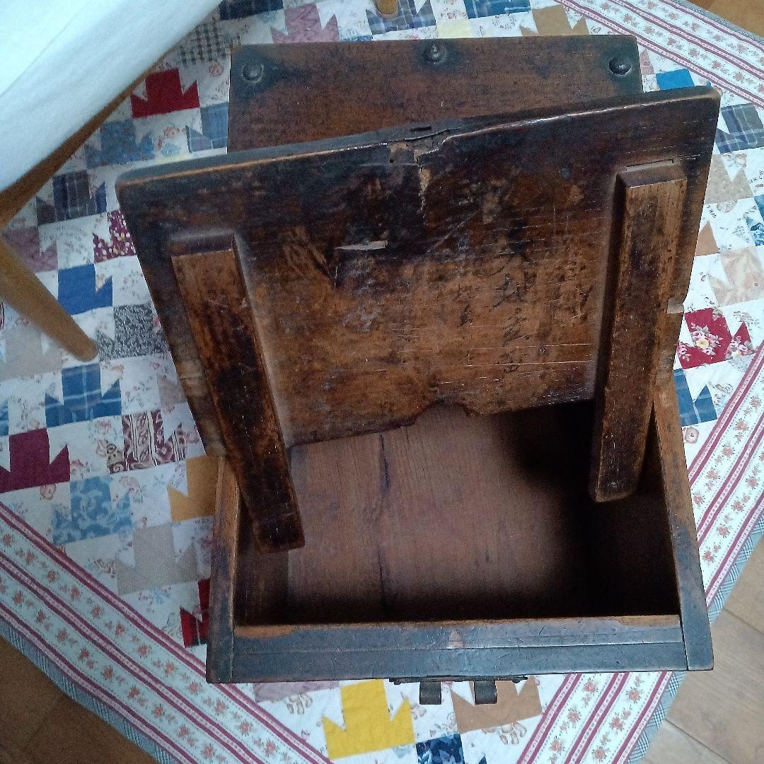 明治期☆銭箱☆無垢の総ケヤキ一枚板