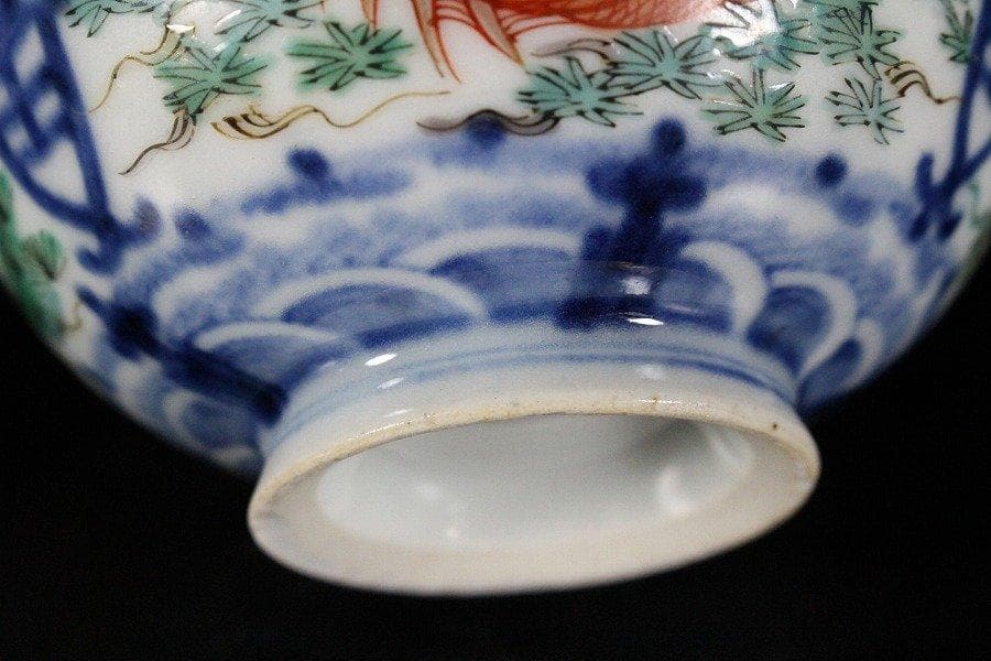 中国美術 彷古 五彩 藻草魚紋 蓋碗 乾隆款 五件 送料無料 - メルカリ