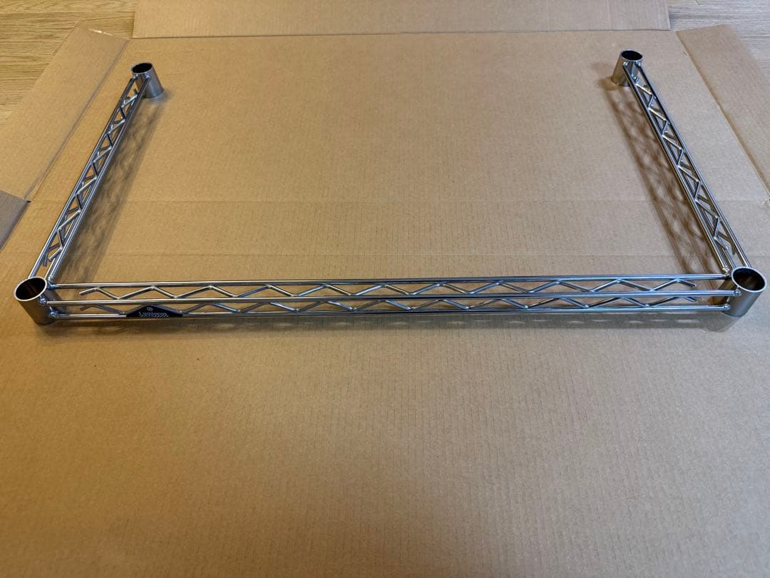 ルミナス スリム スチールラック 突っ張り付き 幅80×奥行50 ウッドシート付