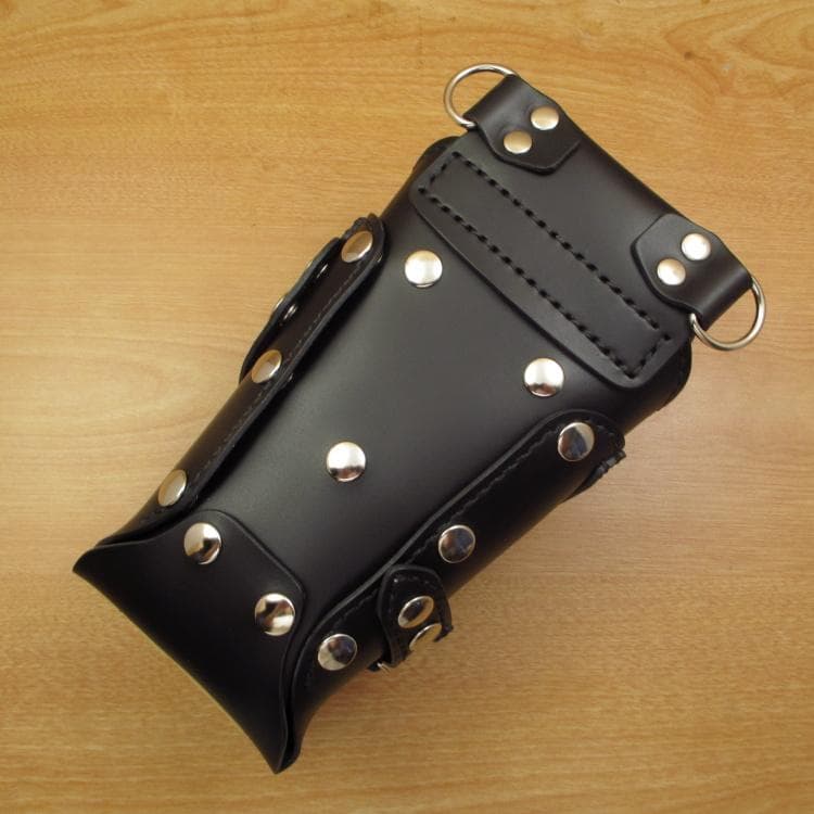 フラワースタッズ装飾 オールブラック 本革 6丁差し SCA-235/CKA