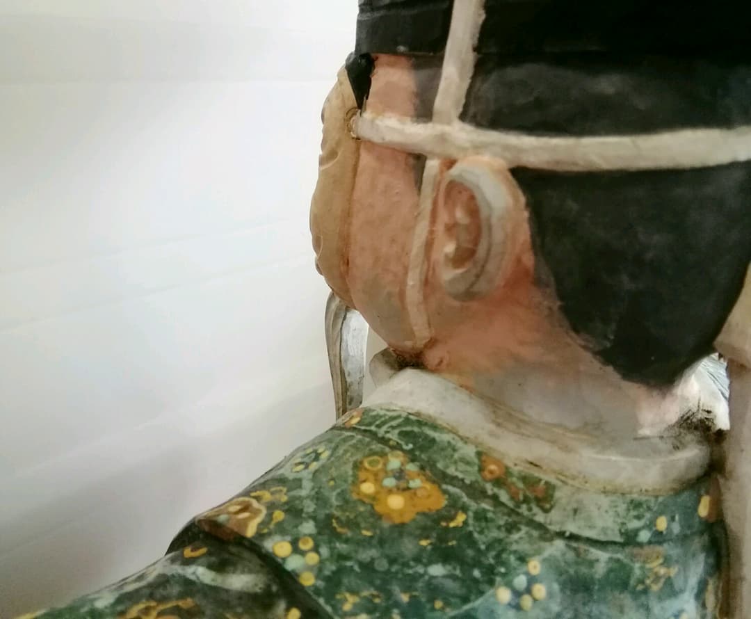 近藤廣運　　豪華木彫手彩色　能舞い人形