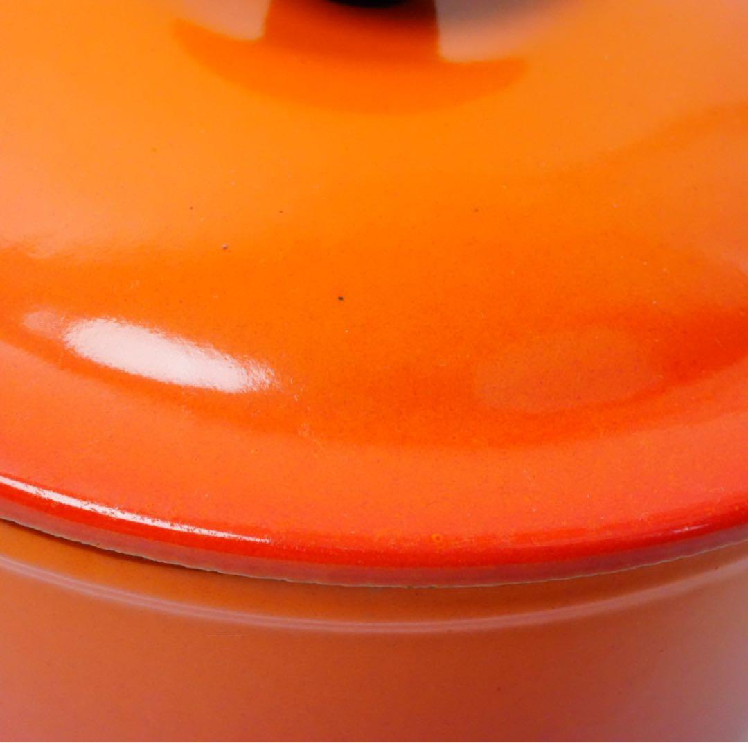 【美品】LE CREUSET　ウィンザーポット　オレンジ　16cm