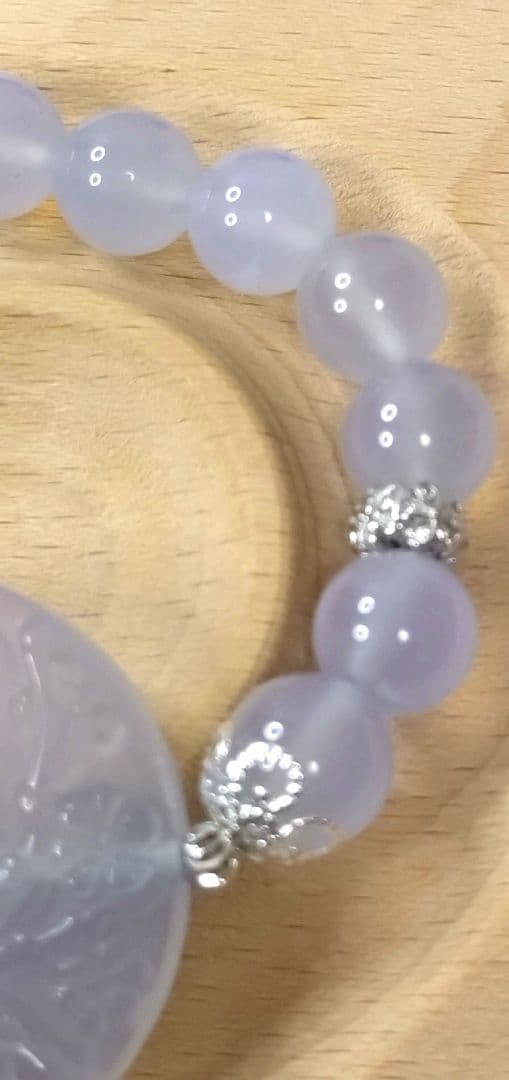 〖D482〗ブルーカルセドニー 九尾パーツ デザインブレスレット