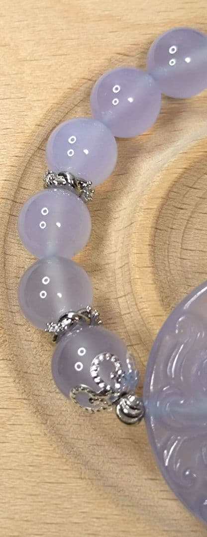 〖D482〗ブルーカルセドニー 九尾パーツ デザインブレスレット