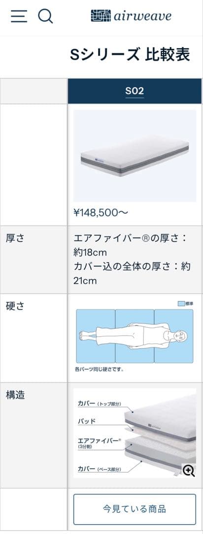【定価20万円超】エアウィーヴ ベッドマットレスS02クイーン ※出品は1月末迄