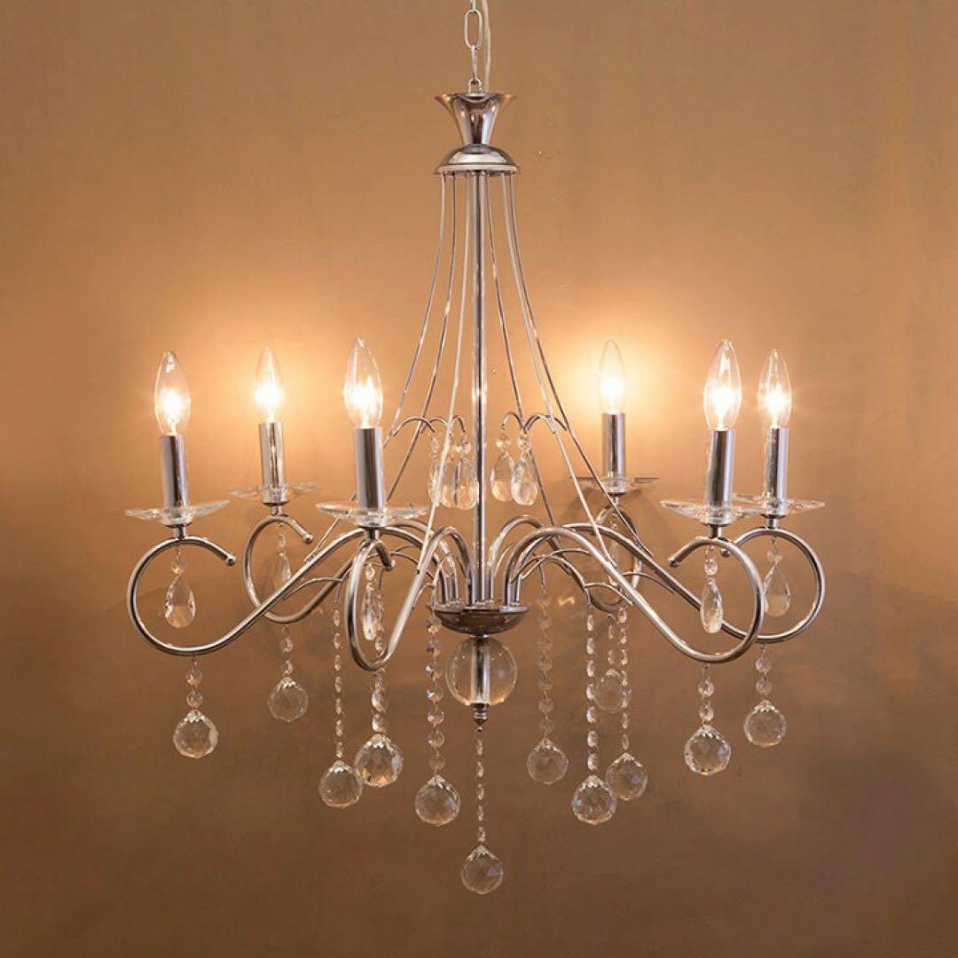 シルバー 6灯 シャンデリア