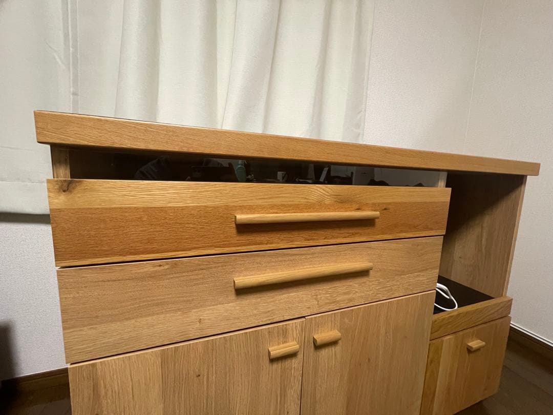 （直接引取:埼玉）ナチュラルウッド キャビネット・サイドボード　フランフラン