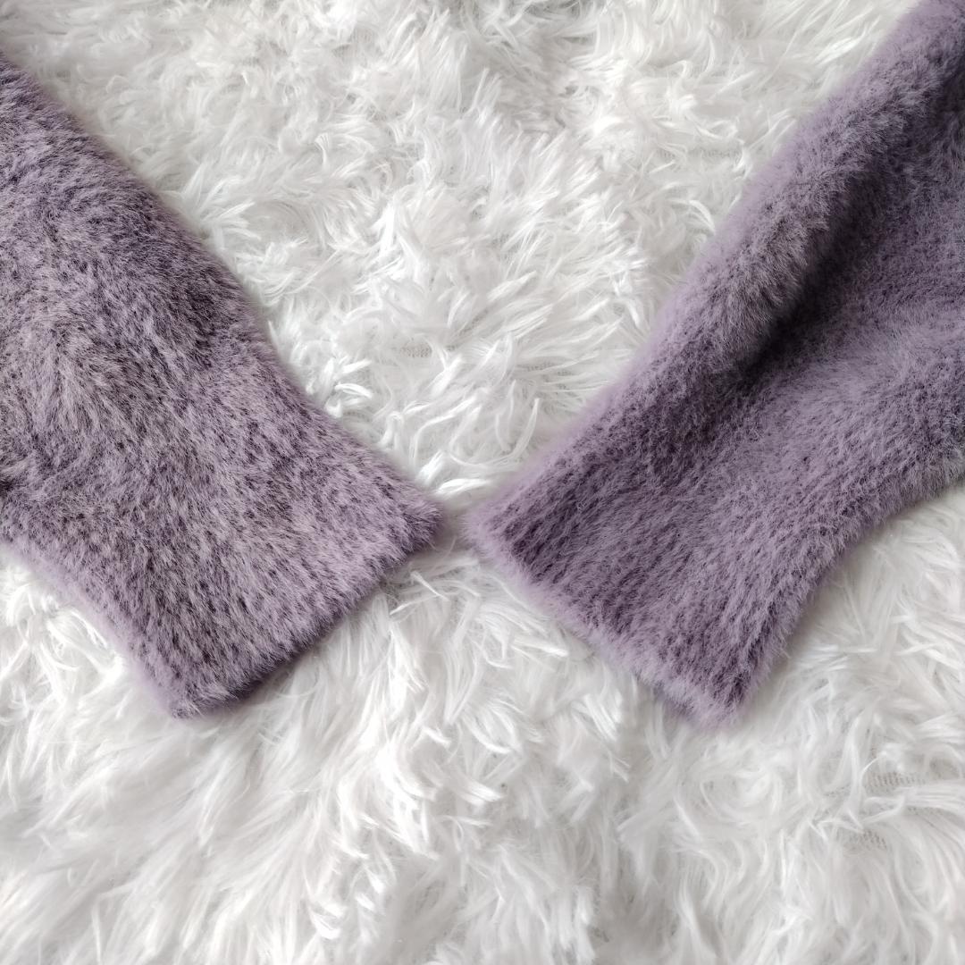 【未使用級】ずとまよ スナネコ建設 モヘアタッチニット L ラベンダー 会員限定