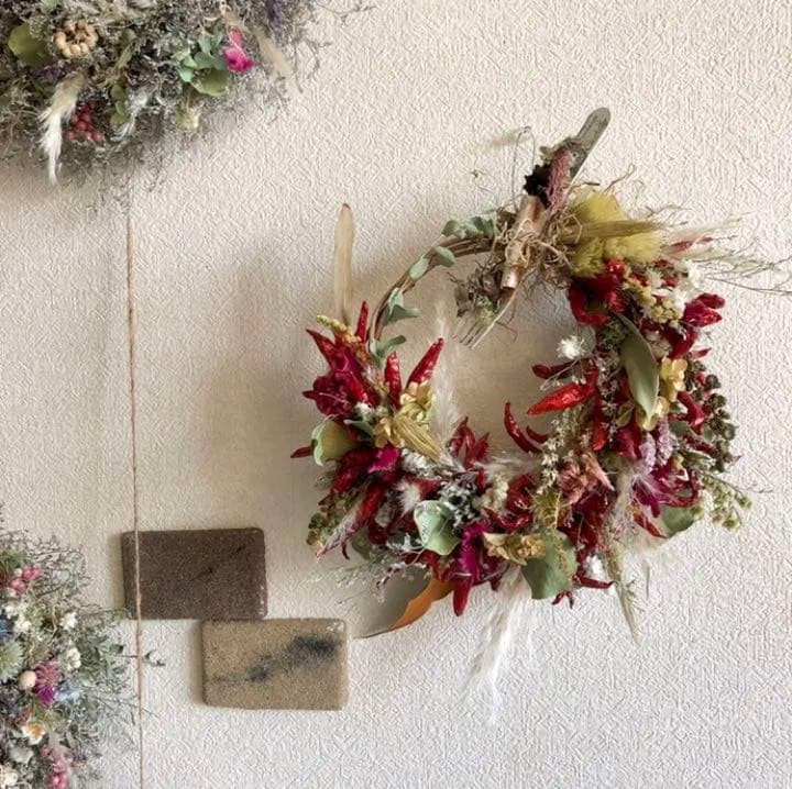 インテリア唐辛子リース