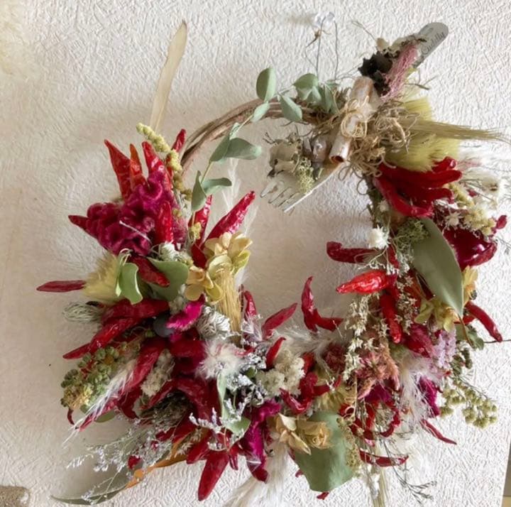 インテリア唐辛子リース