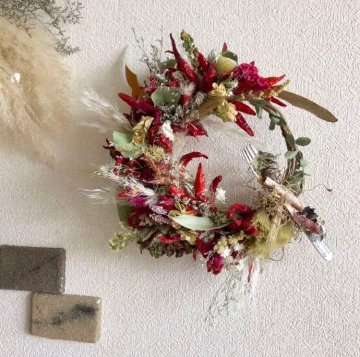 インテリア唐辛子リース