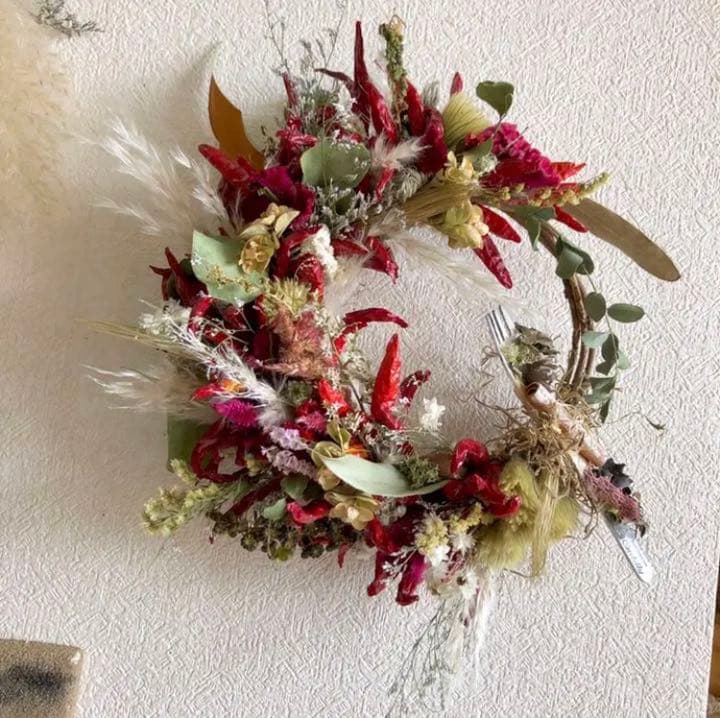 インテリア唐辛子リース