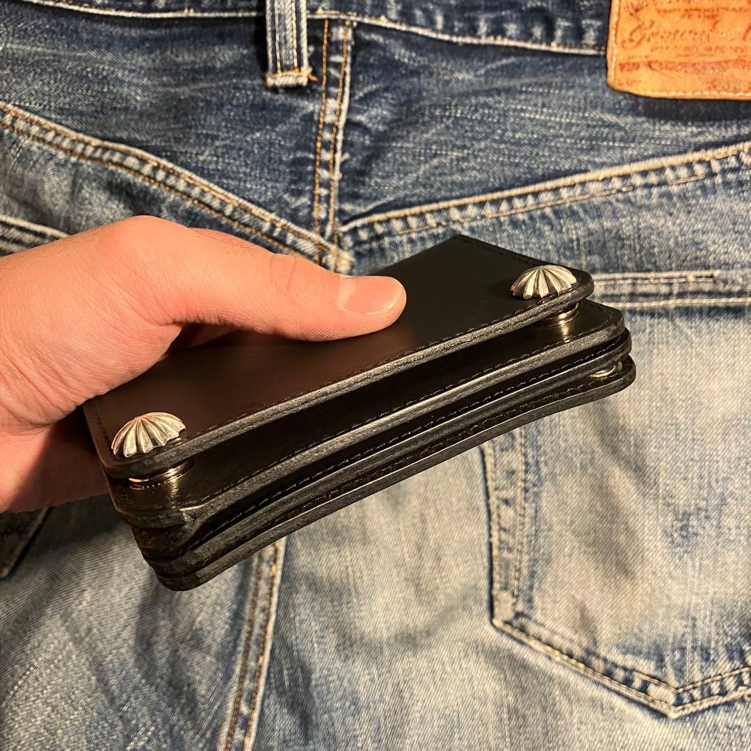 お札が折れない！ミドルトラッカーウォレット アポロコンチョ シルバー