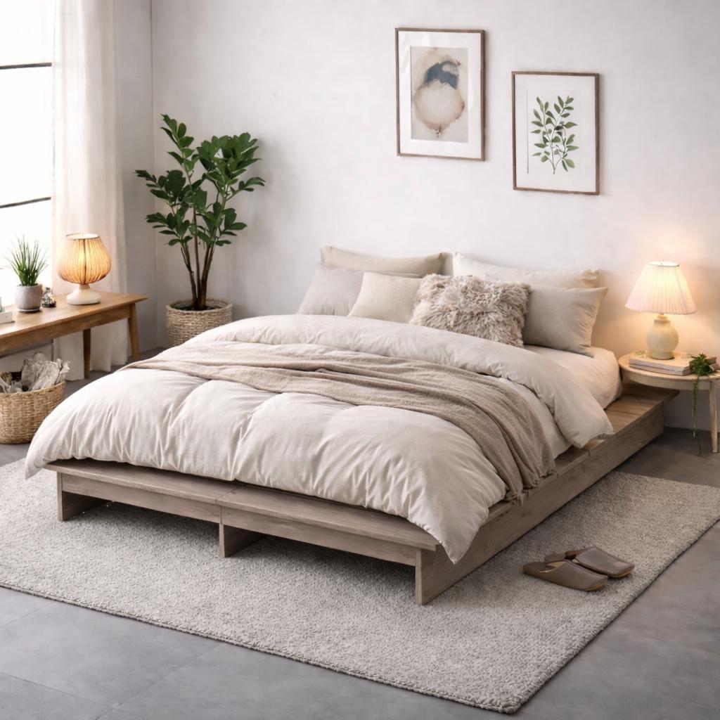 8tail すのこベッド ベッドフレーム ダブルサイズ 木製 ロータイプ