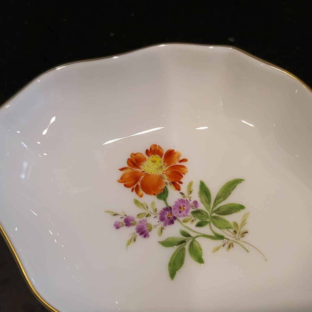 未使用 マイセン フラワー　菱形 小皿 小物入れ