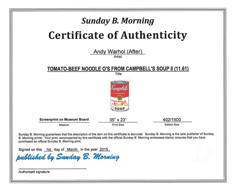 額装済30％OFF!!/Sunday B キャンベル缶Ⅱ アンディ ウォーホル - メルカリ