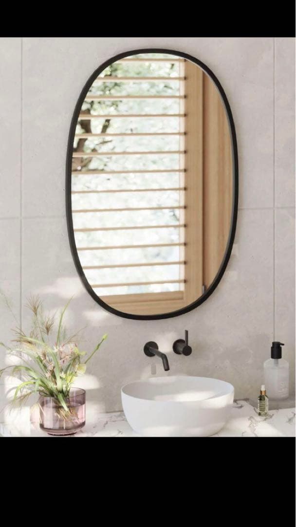 umbra ハブ ミラー オーバル ブラック 91×61cm