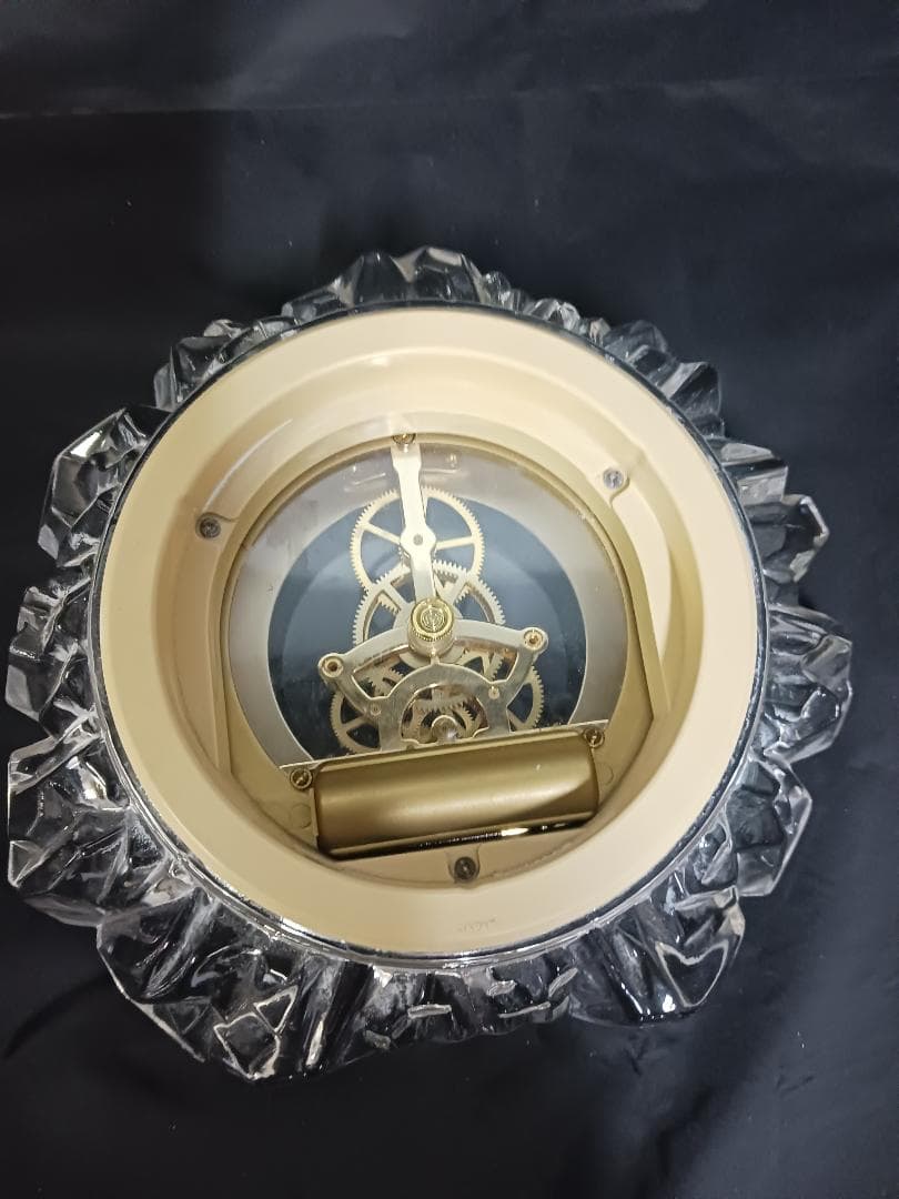 セイコーガラス置時計 AW510S 動作確認済み クリスタルガラス 昭和レトロ