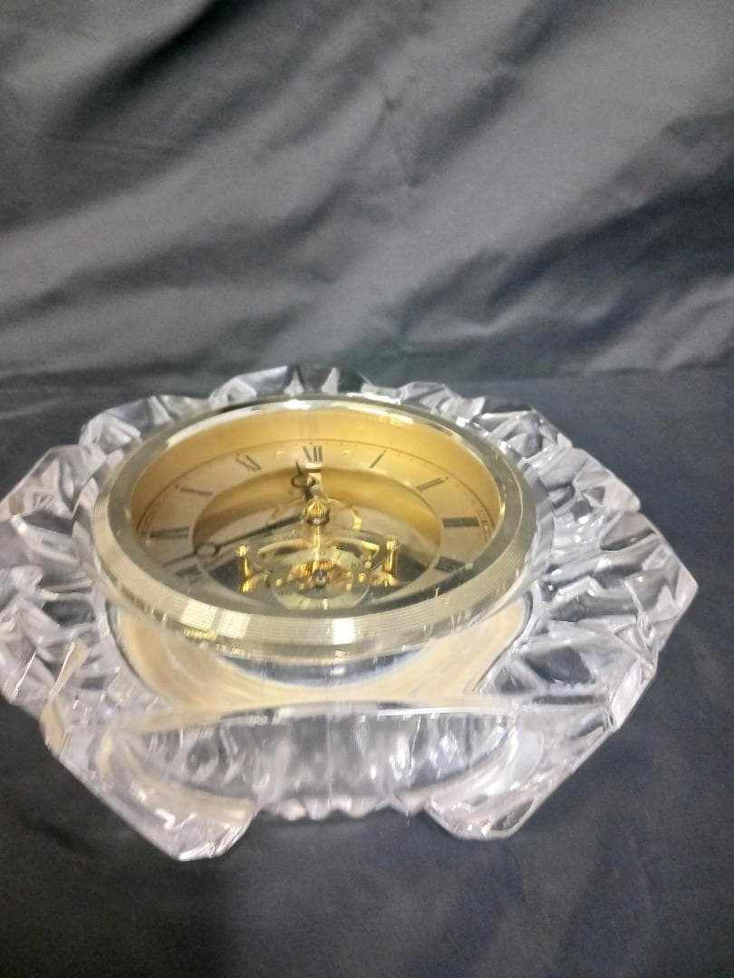 セイコーガラス置時計 AW510S 動作確認済み クリスタルガラス 昭和レトロ