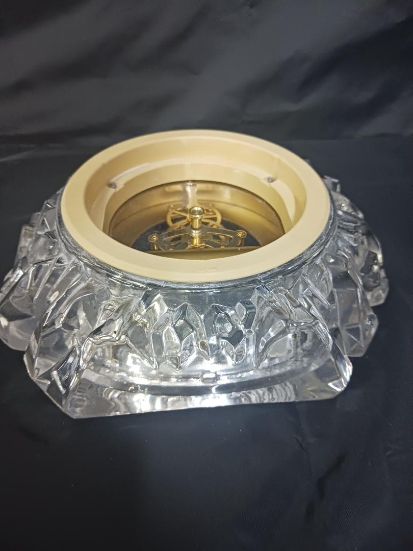 セイコーガラス置時計 AW510S 動作確認済み クリスタルガラス 昭和レトロ