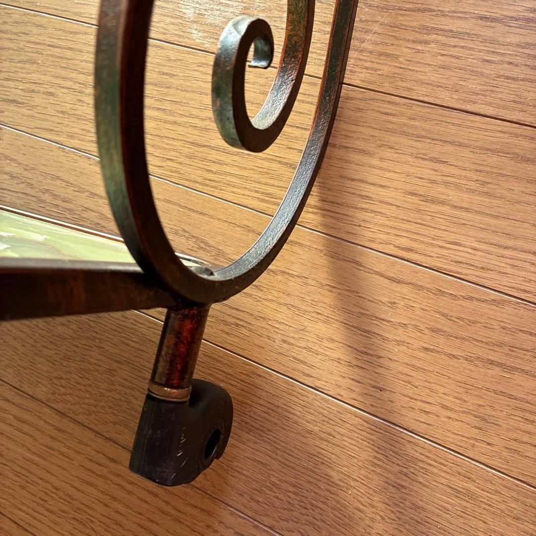 緑色大理石模様のキッチンワゴン ワゴン レトロ家具 アンティーク