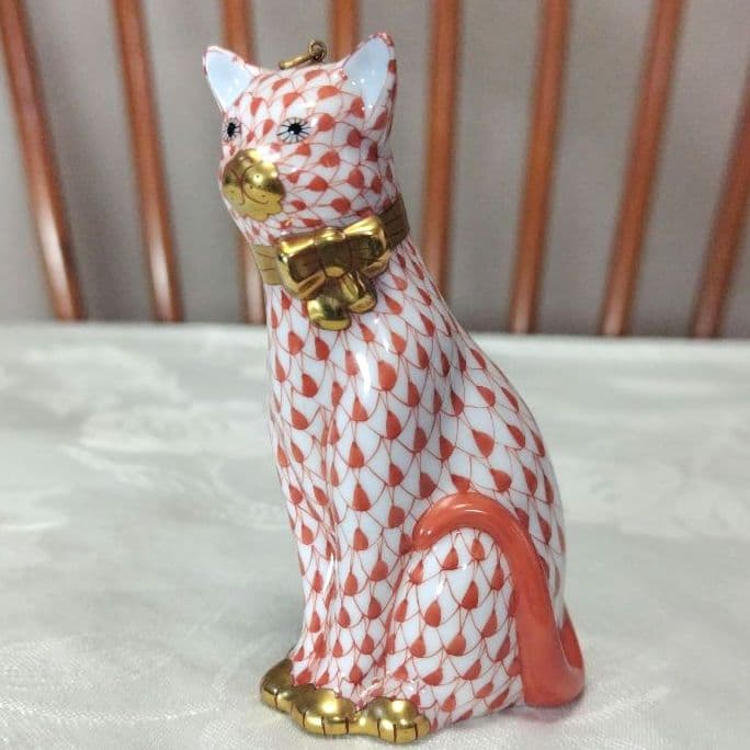 ヘレンド/HEREND、猫の陶器の置物、FIRST EDITION 初回生産