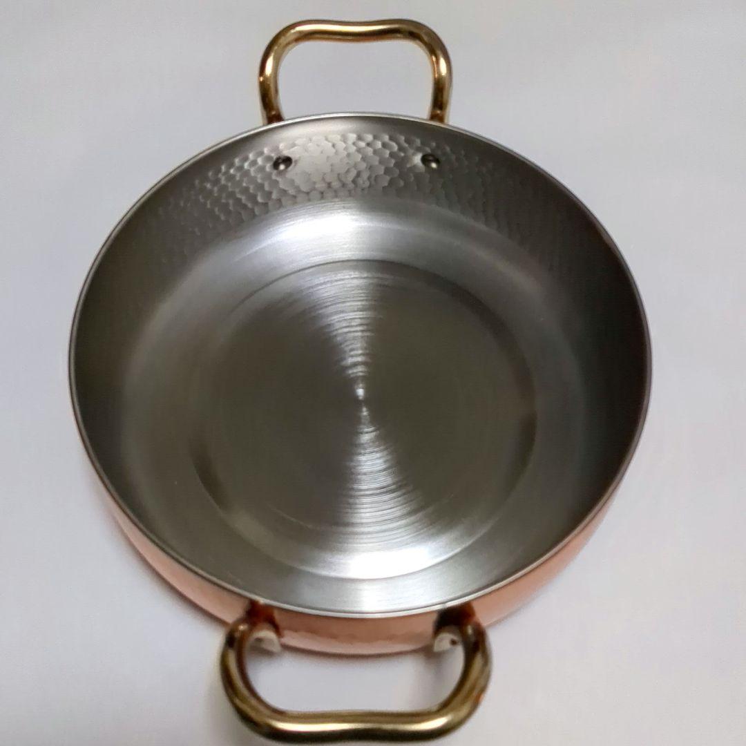 極美品】純銅製 燕三条 鈴木製作所 槌目 両手鍋 24cm 純銅輝 - メルカリ