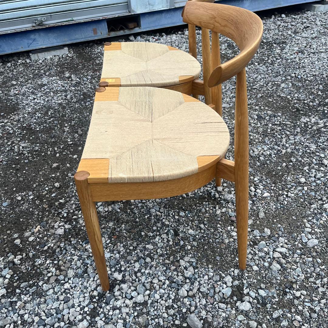 ② IDC大塚家具 オーク材 ペーパーコード ダイニングチェア M04C3