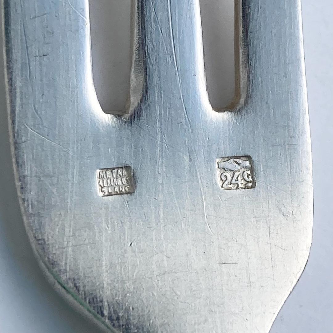 【専用出品】フランスアンティーク＊リボン＆トーチ デザートフォーク 4本