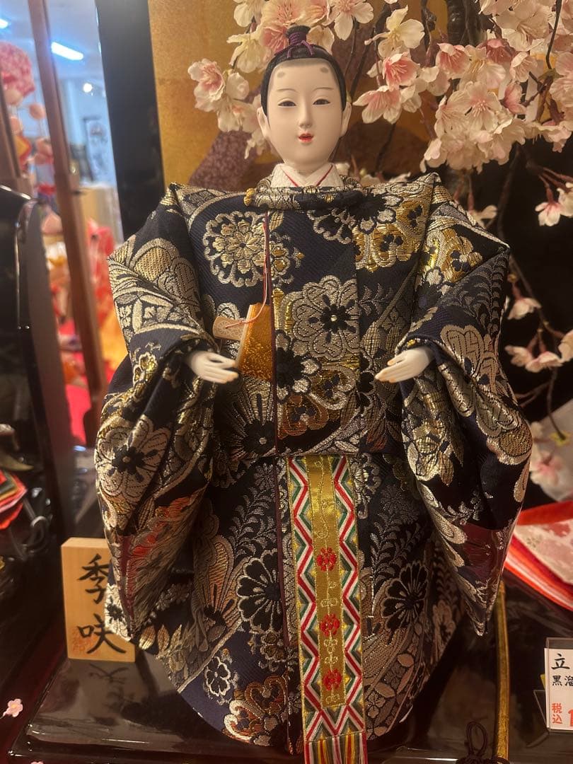 高級 雛人形 親王飾り 立ち雛 桜屏風付き 新品未使用 展示品 桃の節句