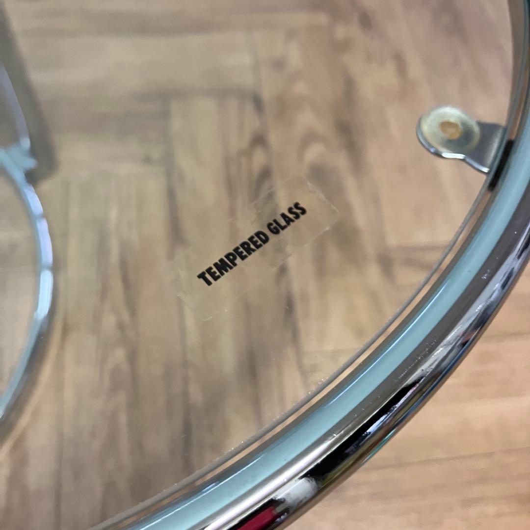 大人気❣️ミッドセンチュリー ラウンドテーブル　4段　強化ガラステーブル ✨