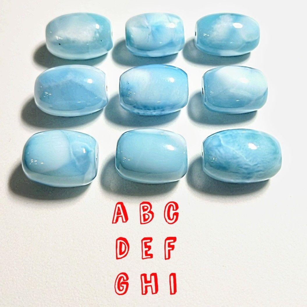 ★大粒！ラリマー 樽型 ビーズF(SA〜SA+)