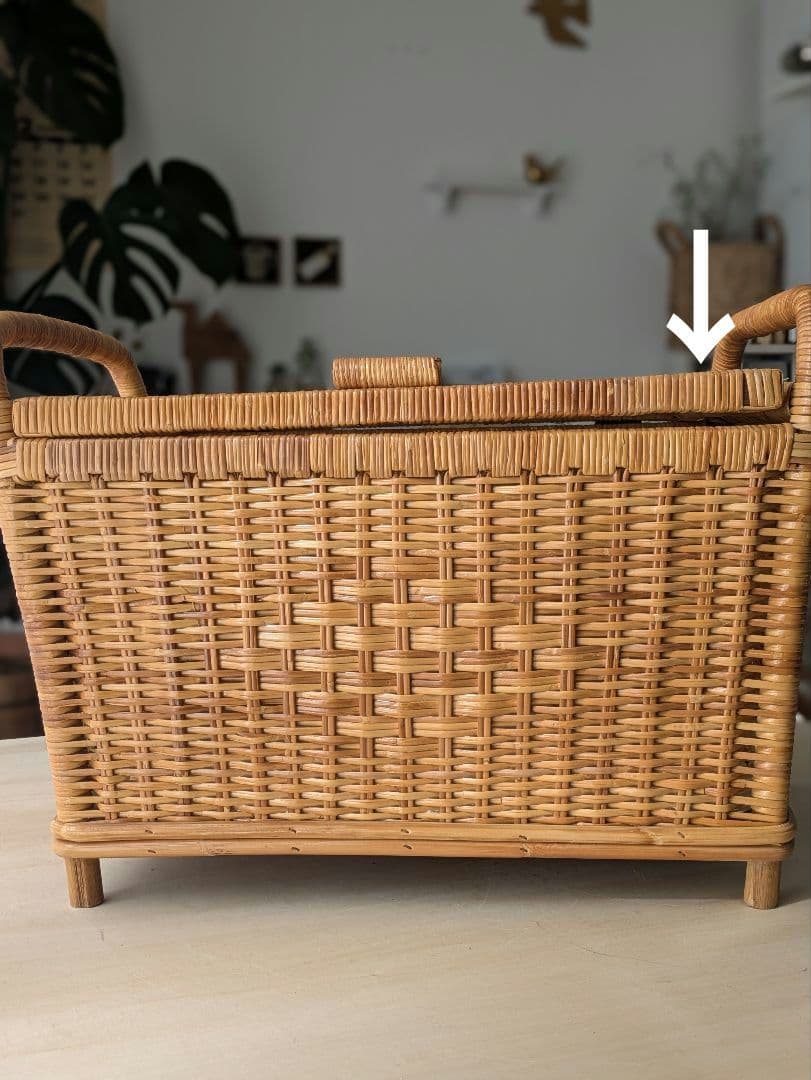 ラタン アンティーク レトロ 藤 カゴ バスケット 収納 ボックス かご