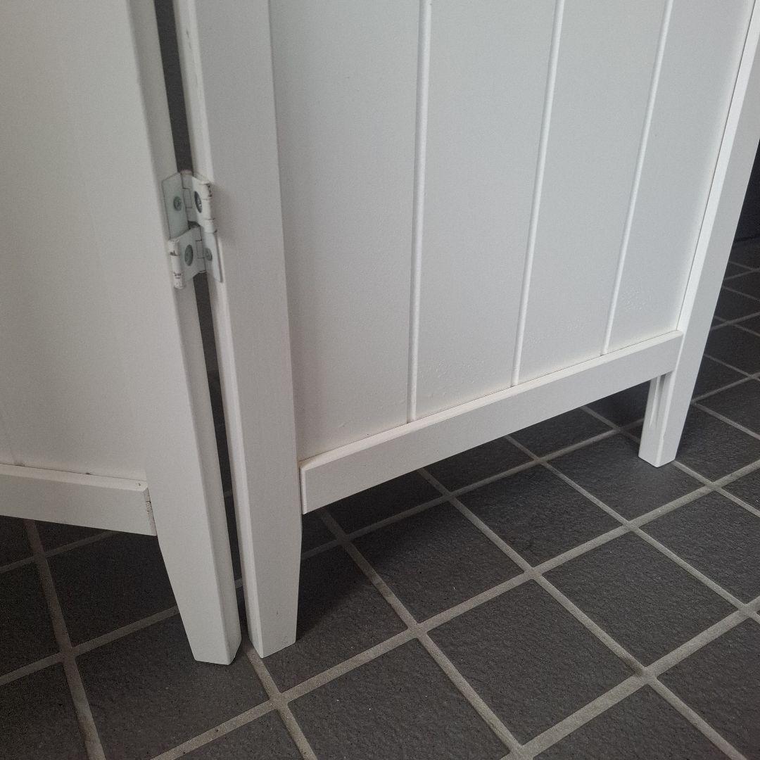 東谷○間仕切り/パーテーション/3連/木製/天然木/白