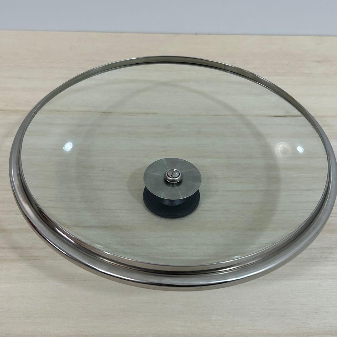 ル・クルーゼ パパライン 22cm エンゾマリ チェリーレッド ガラス蓋 赤