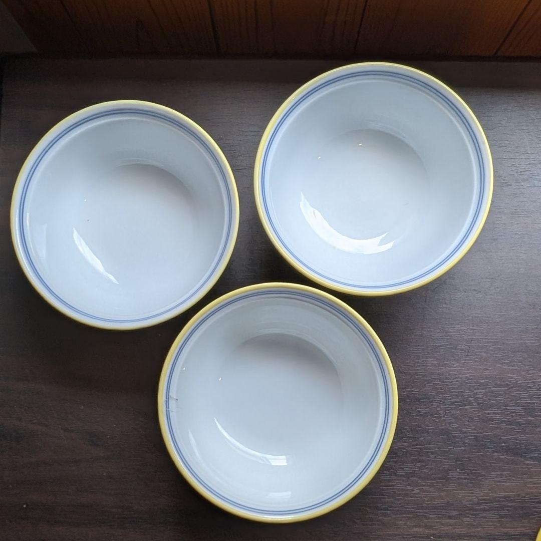 蓋つき煮物椀 3個セット​ 宝珠印 有田焼 豪華黄色 料亭 割烹