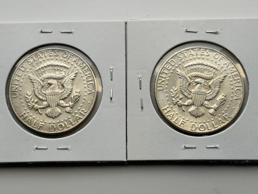 【1964年】ケネディハーフダラー銀貨２枚 ミントマークＤ
