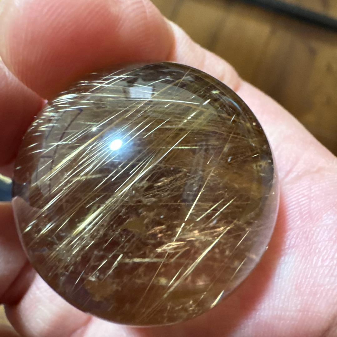 【極上品】コレクション級　ゴールドルチルスフィア 丸玉　約3.4cm 鑑定書付き