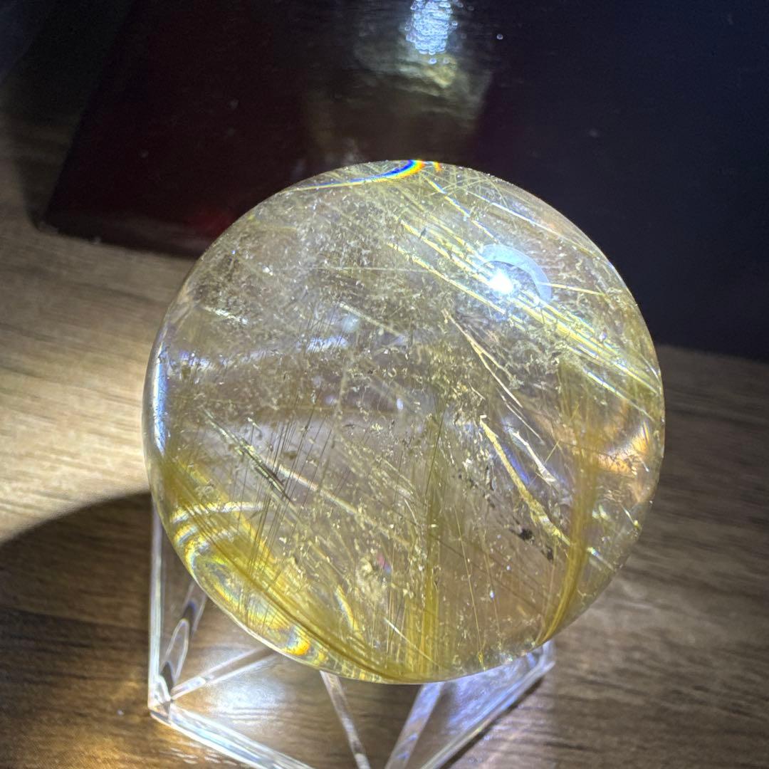 【極上品】コレクション級　ゴールドルチルスフィア 丸玉　約3.4cm 鑑定書付き